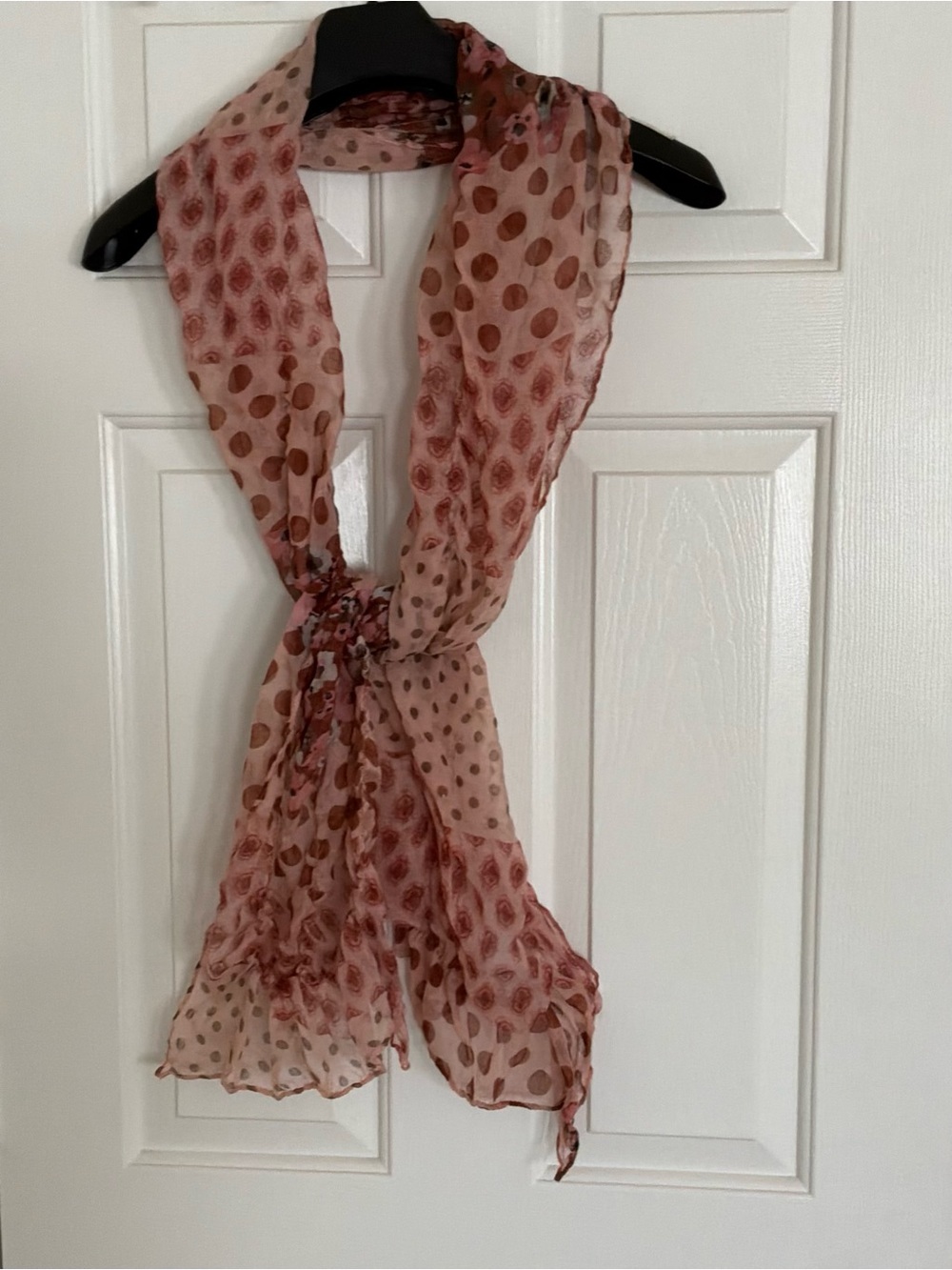 Women’s Polka Dot Sheer Scarf - Dusty Rose